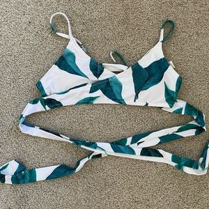Palm Leaf Print Wrap Around Bikini